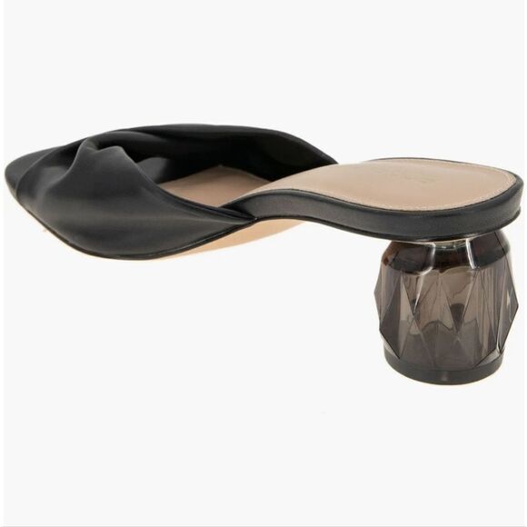 New BCBGeneration Mebba Slide Sandal BCBG black glass crystal clear heel size 7 - Picture 5 of 7